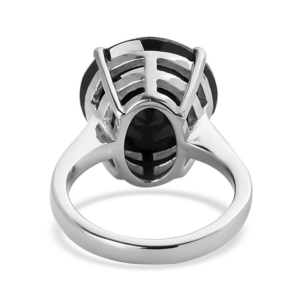 Thai Black Spinel Solitaire Ring in Stainless Steel (Size 10.0) 11.00 ctw image number 4