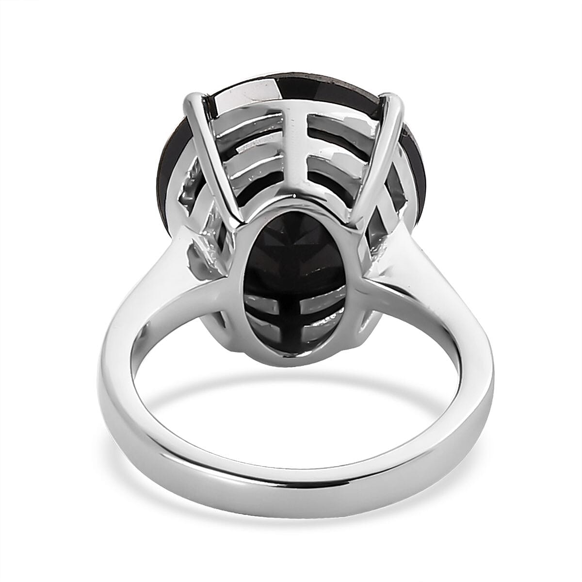 Thai Black Spinel Solitaire Ring in Stainless Steel (Size 11.0) 11.00 ctw image number 4
