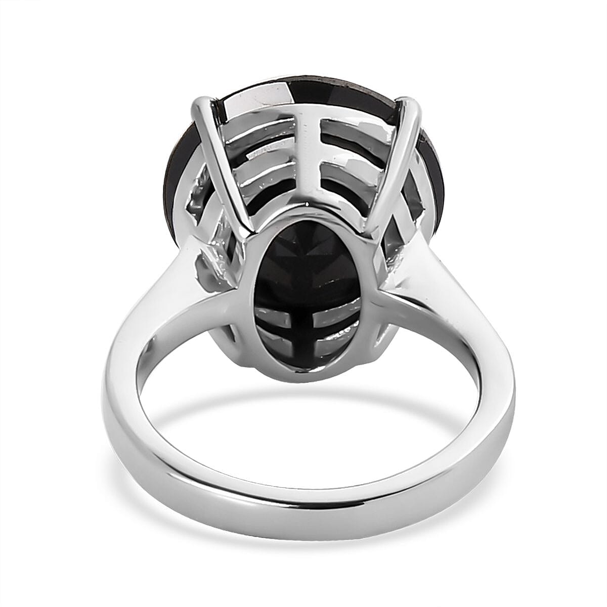 Thai Black Spinel Solitaire Ring in Stainless Steel (Size 8.0) 11.00 ctw image number 4