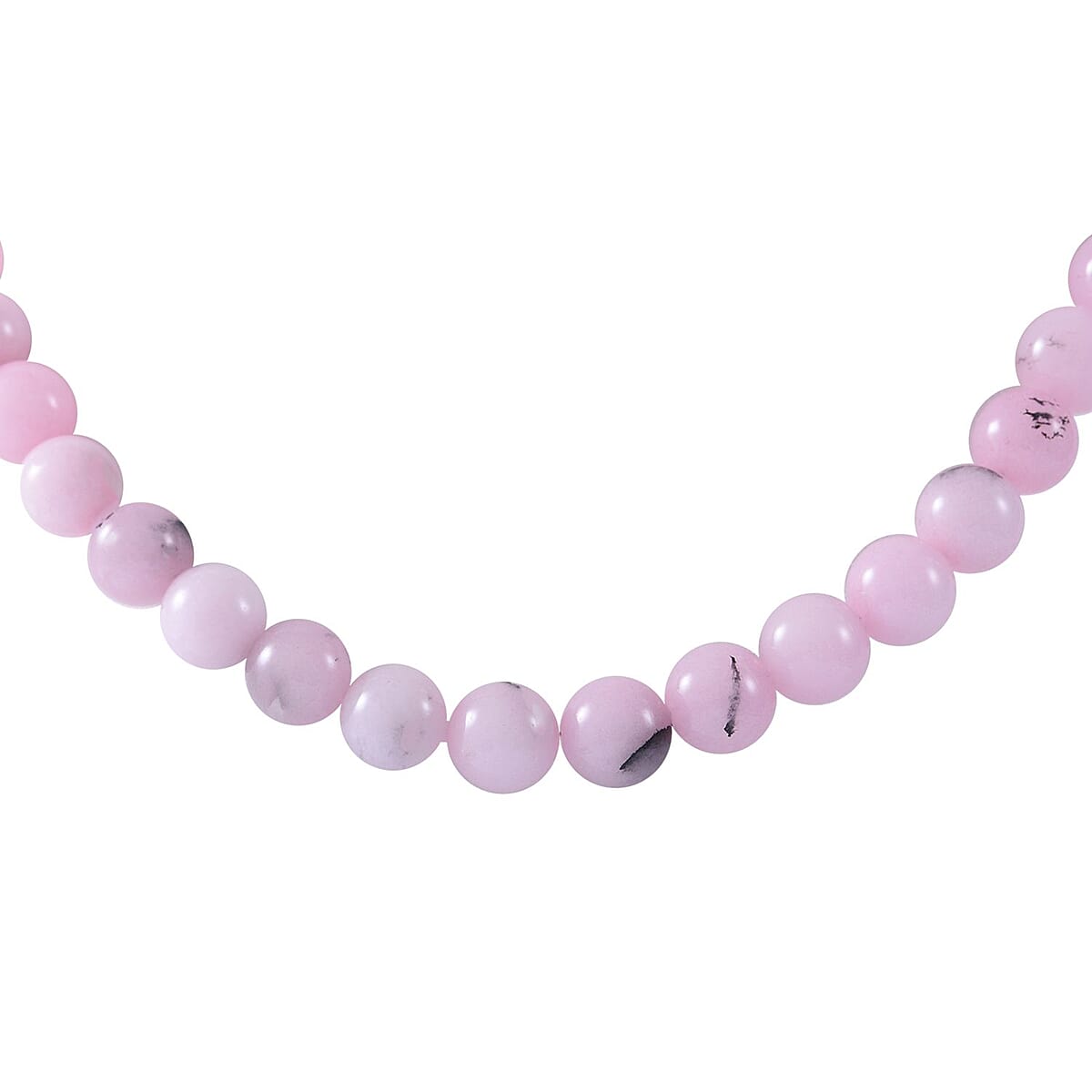 Pink and Black Agate Beaded Necklace 18 Inches in Sterling Silver 250.00 ctw image number 2