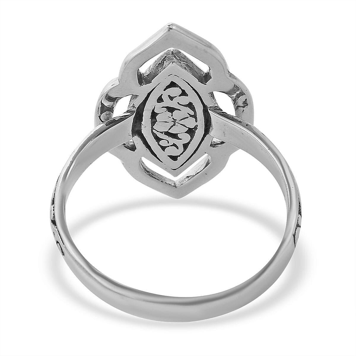 Bali Legacy Sterling Silver Marquise Sape Floral Ring (Size 11.0) 6.15 Grams image number 4