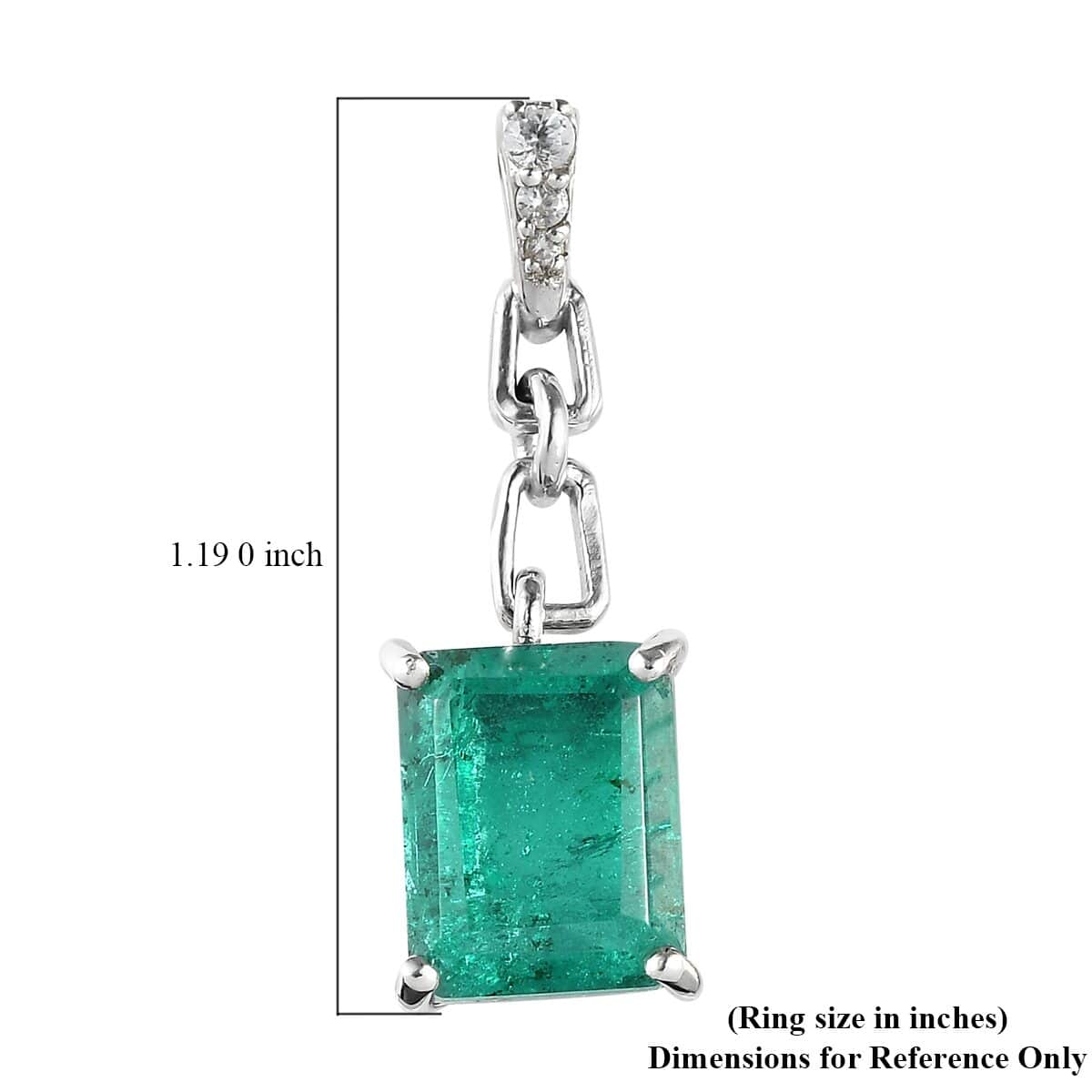 Emeraldine Quartz (Triplet) and White Zircon Dangling Earrings in Platinum Over Sterling Silver 7.80 ctw image number 4