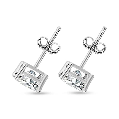 Brilliant Cut Moissanite Stud Earrings in Platinum Over Sterling Silver 2.35 ctw