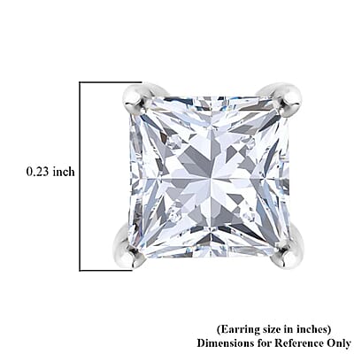 Brilliant Cut Moissanite Stud Earrings in Platinum Over Sterling Silver 2.35 ctw