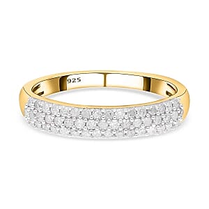 White Diamond 0.51 ctw Ring in Vermeil YG Over Sterling Silver (Size 10)