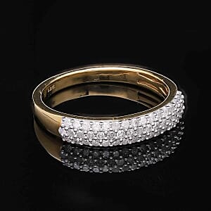 White Diamond 0.51 ctw Ring in Vermeil YG Over Sterling Silver (Size 10)