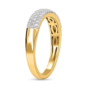 White Diamond 0.51 ctw Ring in Vermeil YG Over Sterling Silver (Size 10)