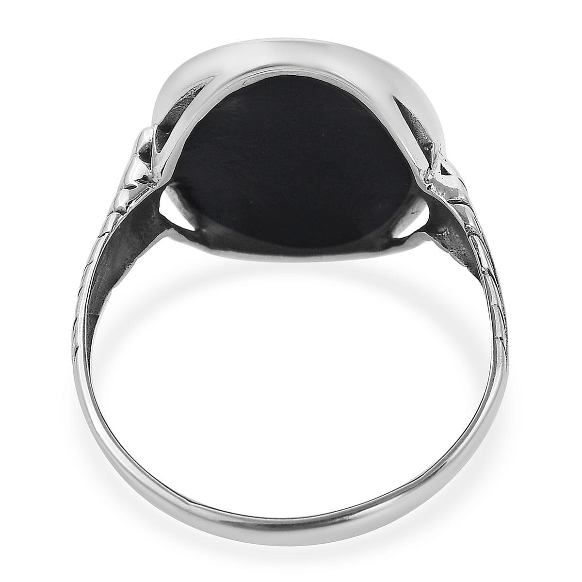 Abalone Shell Solitaire Ring in Sterling Silver (Size 10.0)