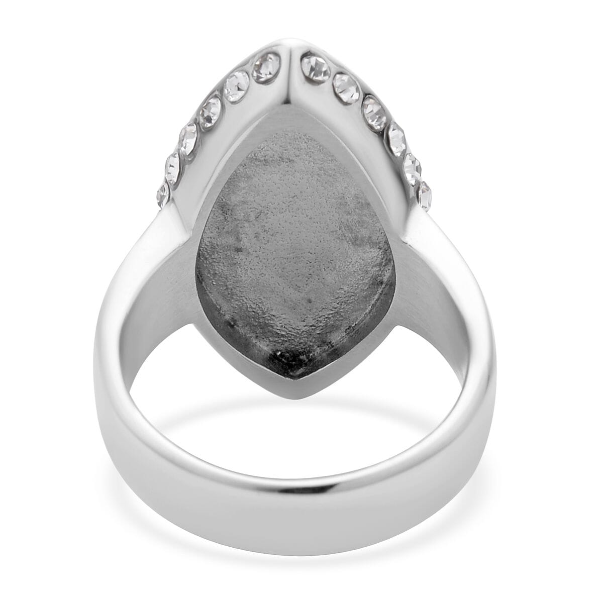Lab Created Opal and White Austrian Crystal Ring in Stainless Steel 3.00 ctw image number 4