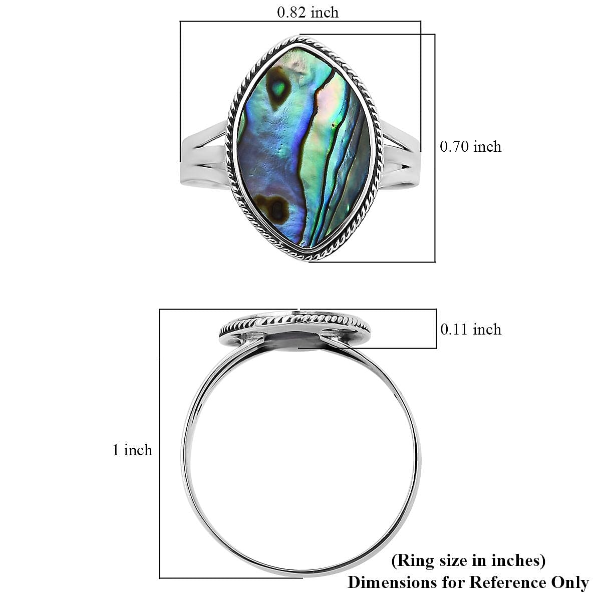 Abalone Shell Ring in Sterling Silver (Size 7.0) image number 5