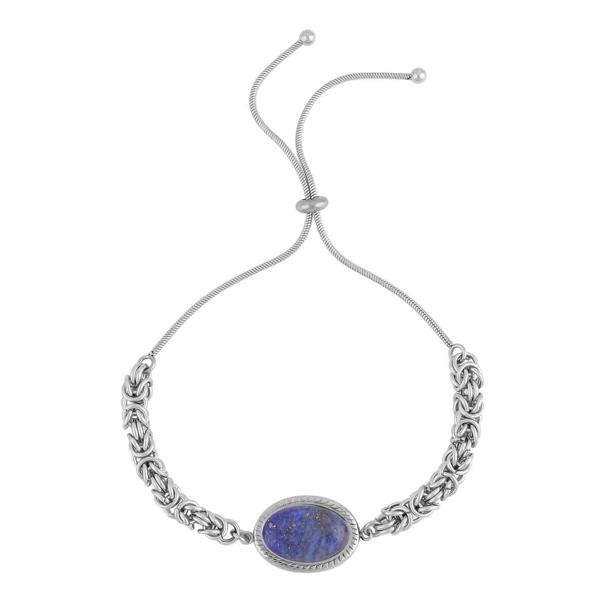 Lapis Lazuli Bolo Bracelet in Stainless Steel image number 0