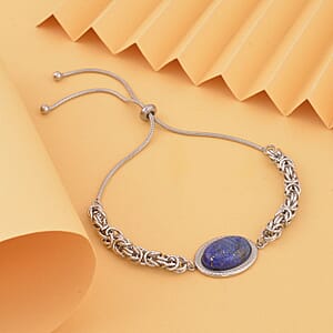 Lapis Lazuli Bolo Bracelet in Stainless Steel , Tarnish-Free, Waterproof, Sweat Proof Jewelry