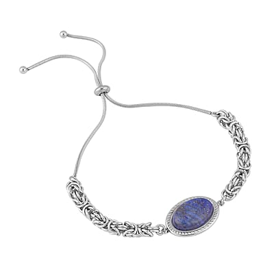 Lapis Lazuli Bolo Bracelet in Stainless Steel , Tarnish-Free, Waterproof, Sweat Proof Jewelry