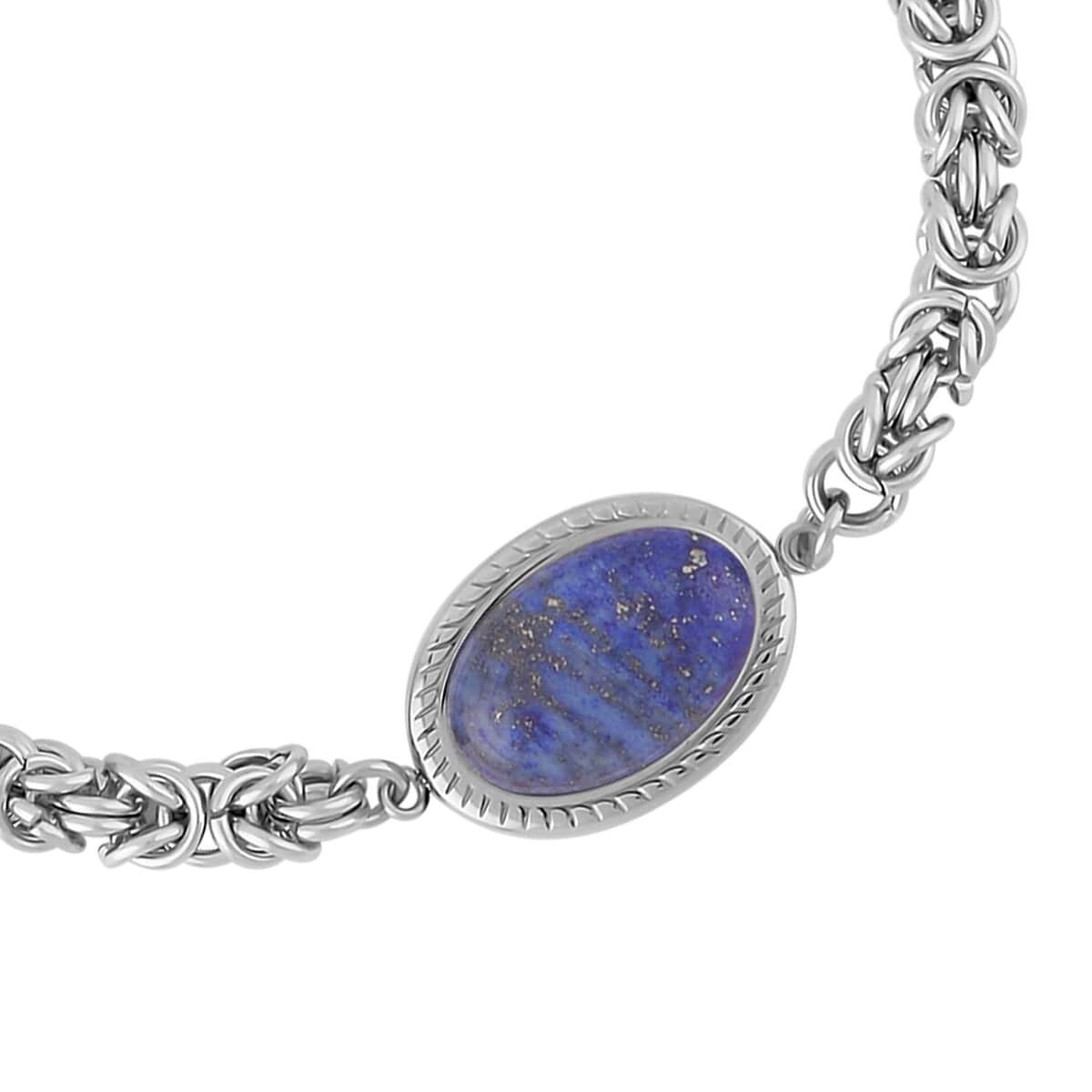 Lapis Lazuli Bolo Bracelet in Stainless Steel image number 3