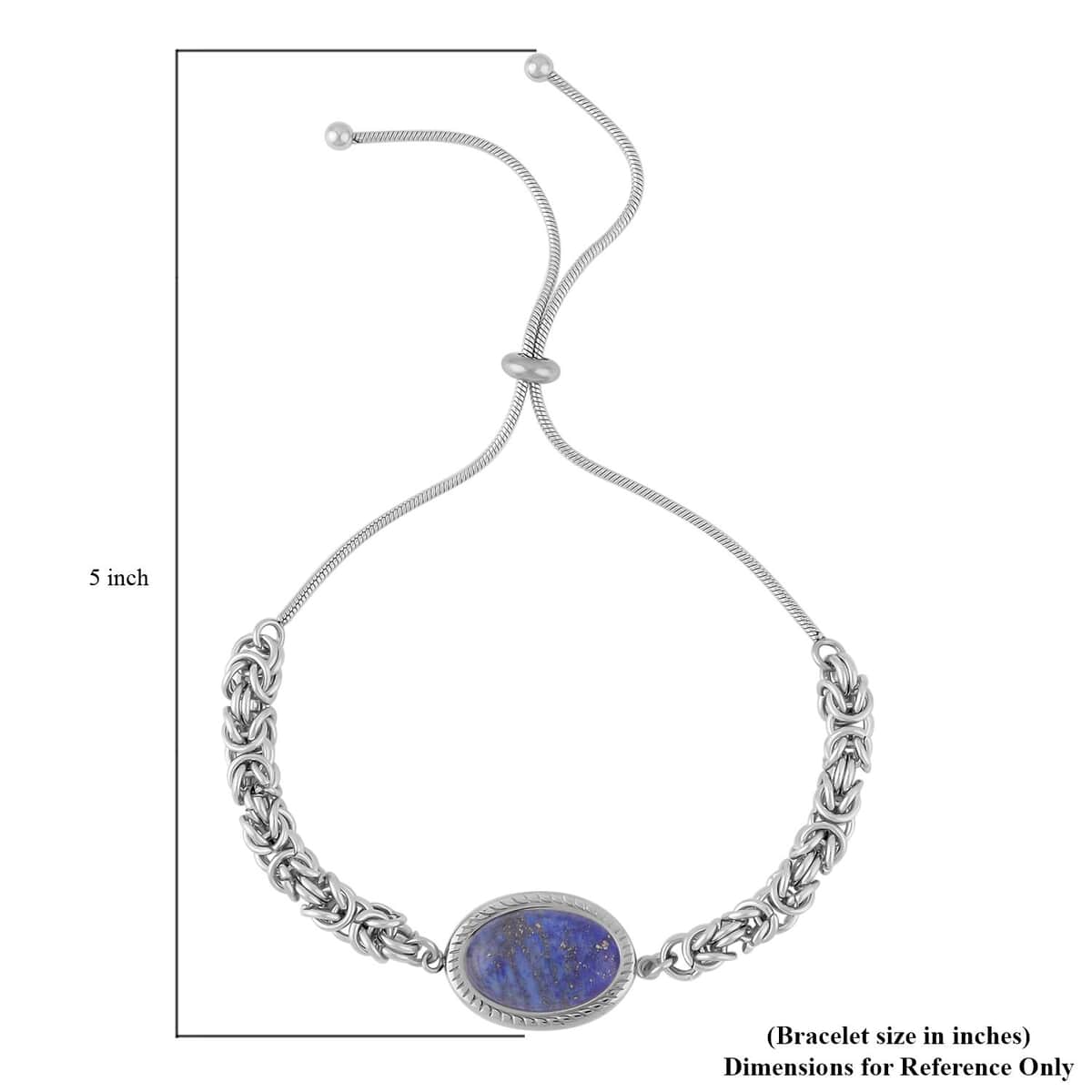 Lapis Lazuli Bolo Bracelet in Stainless Steel image number 5