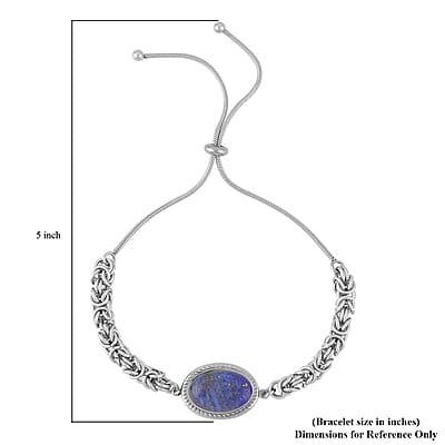Lapis Lazuli Bolo Bracelet in Stainless Steel , Tarnish-Free, Waterproof, Sweat Proof Jewelry