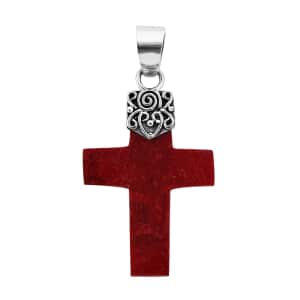 Sponge Coral Cross Pendant in Sterling Silver