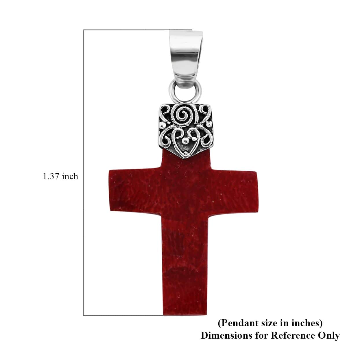 Sponge Coral Cross Pendant in Sterling Silver image number 5