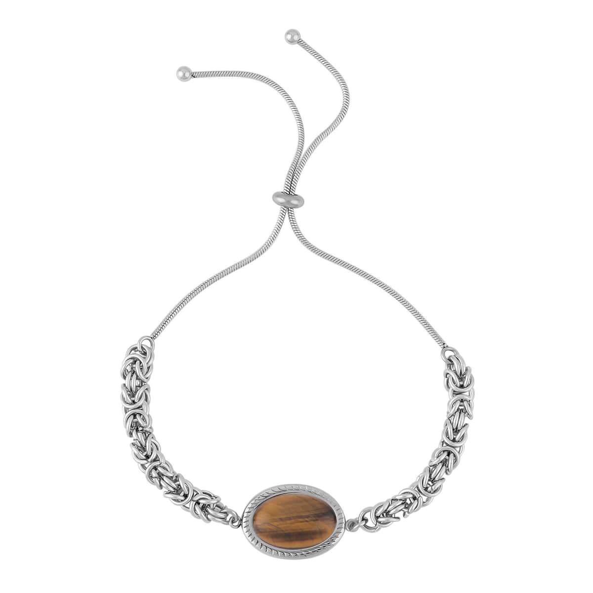 Yellow Tigers Eye Bolo Bracelet in Stainless Steel , Tarnish-Free, Waterproof, Sweat Proof Jewelry image number 0