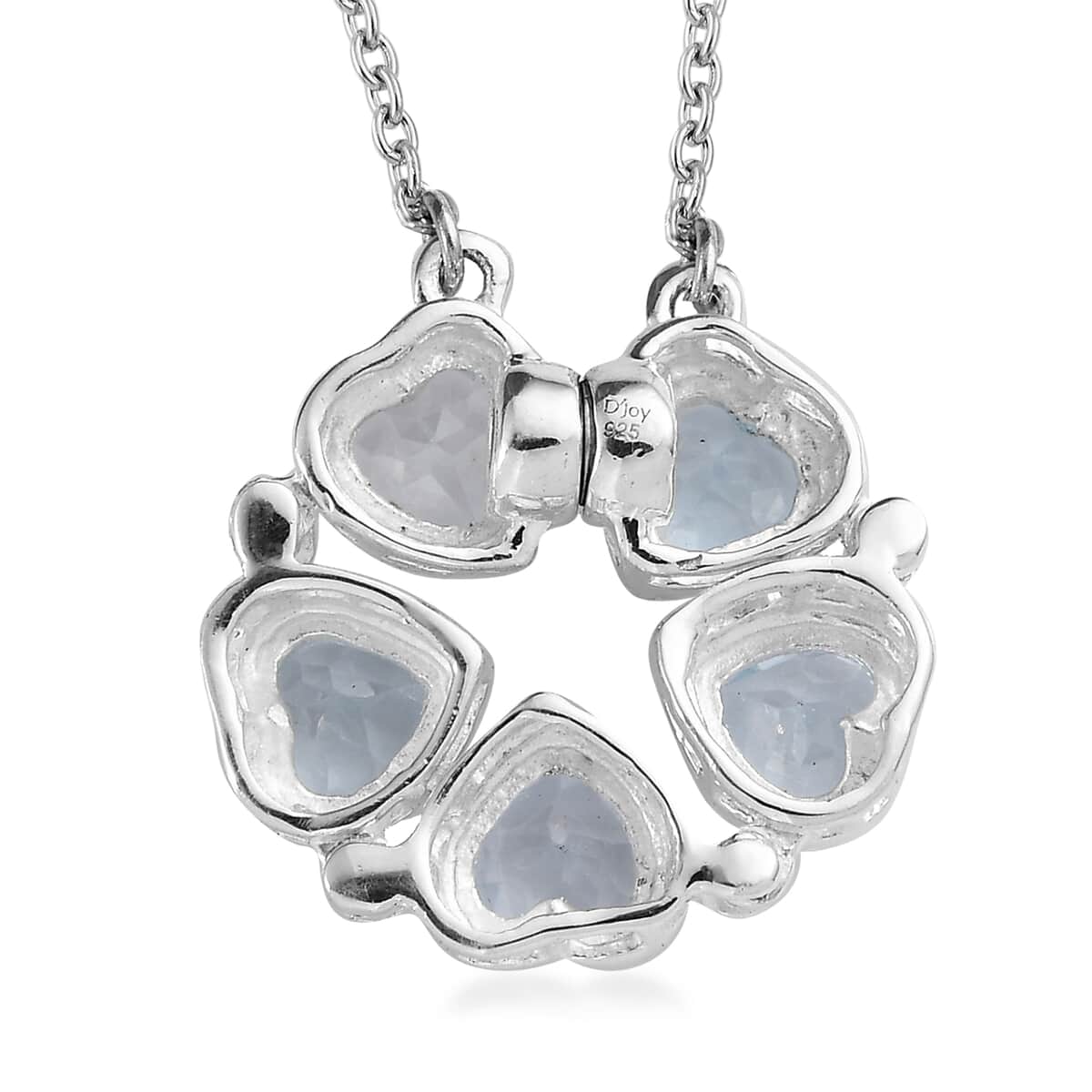 Sky Blue Topaz Heart Shape Openable Necklace 18 Inches in Stainless Steel and Sterling Silver 1.00 ctw image number 6