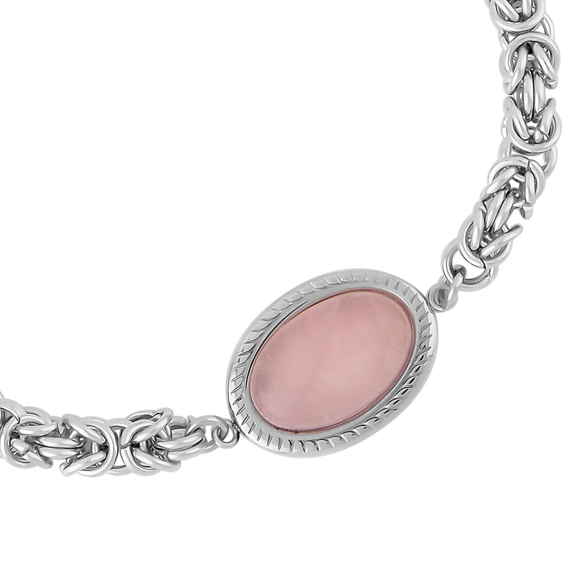 Galilea Rose Quartz Bolo Bracelet in Stainless Steel , Tarnish-Free, Waterproof, Sweat Proof Jewelry image number 3