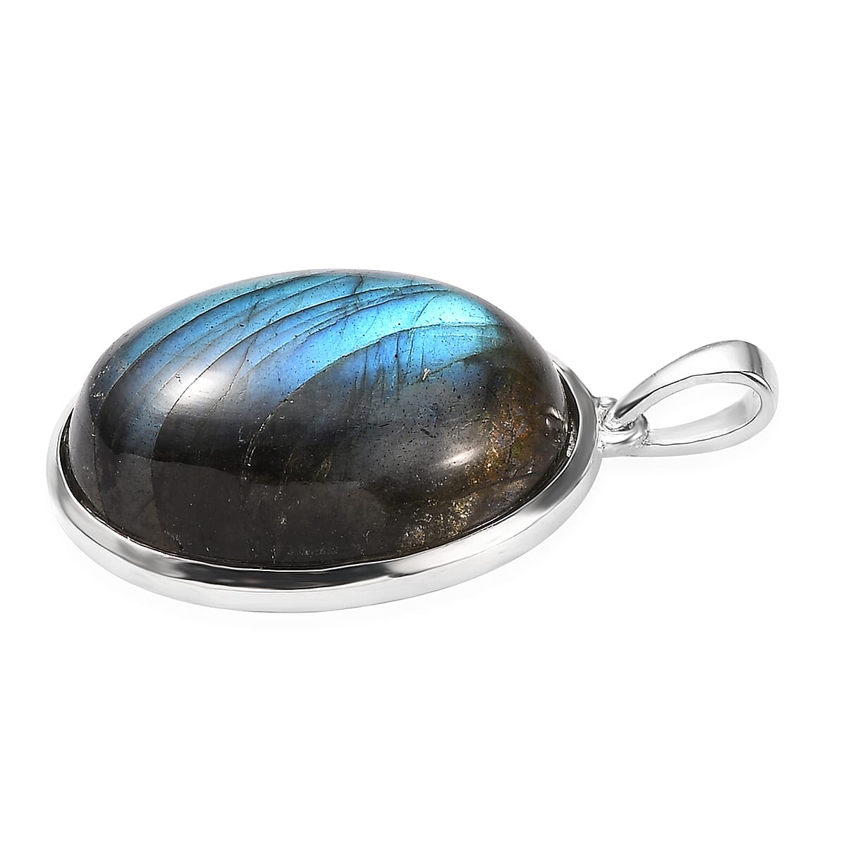 Malagasy Labradorite Solitaire Pendant in Sterling Silver 16.85 ctw image number 3