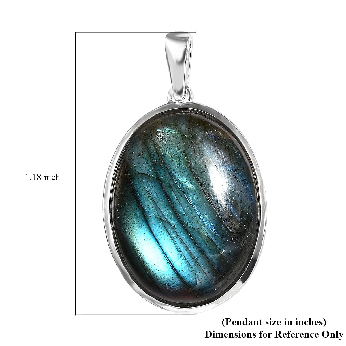 Malagasy Labradorite Solitaire Pendant in Sterling Silver 16.85 ctw image number 5