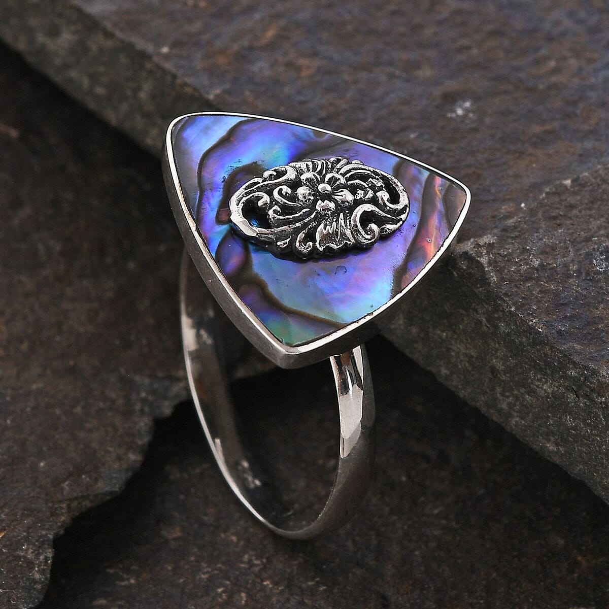 Abalone Shell Ring in Sterling Silver (Size 10.0) image number 1