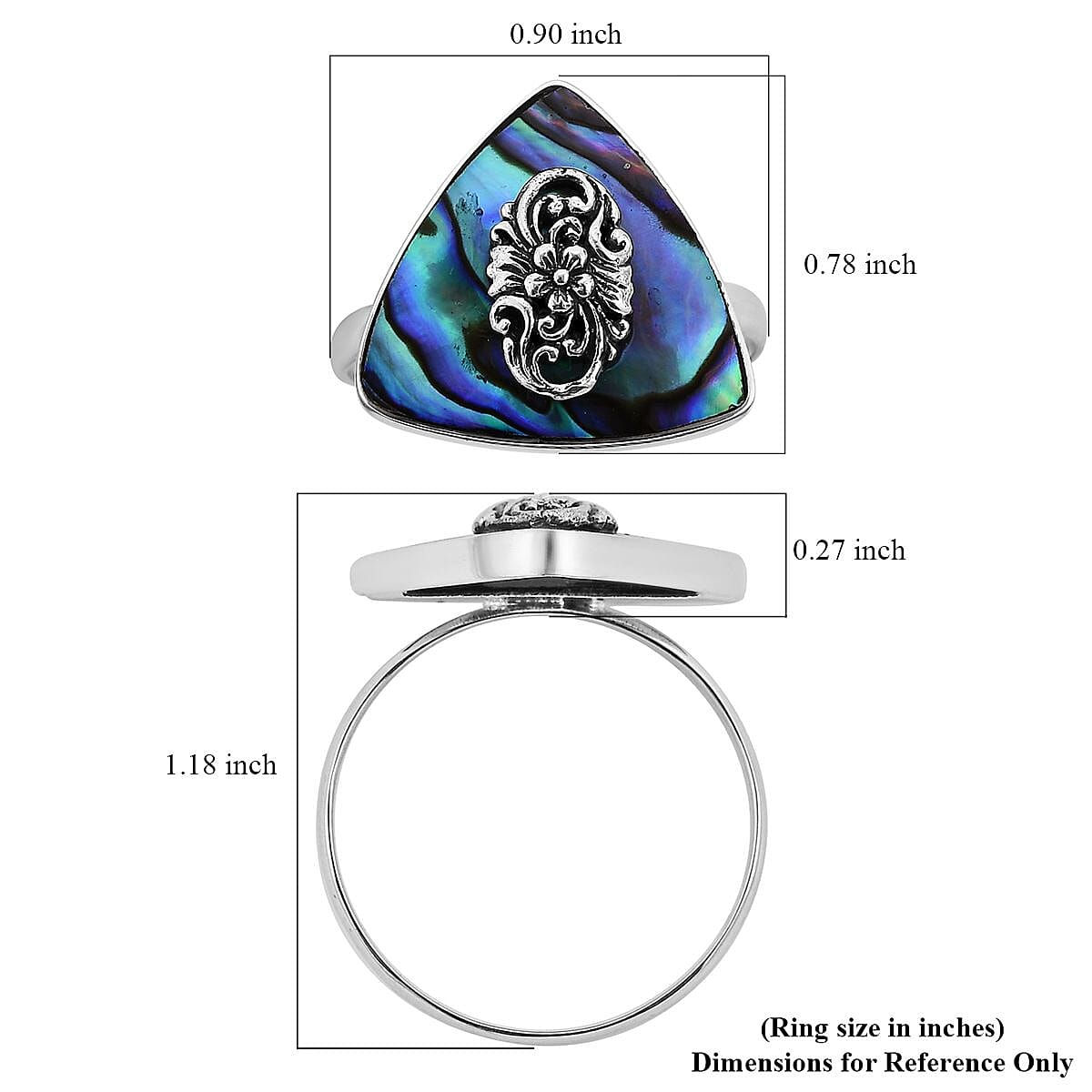 Abalone Shell Ring in Sterling Silver (Size 10.0) image number 5