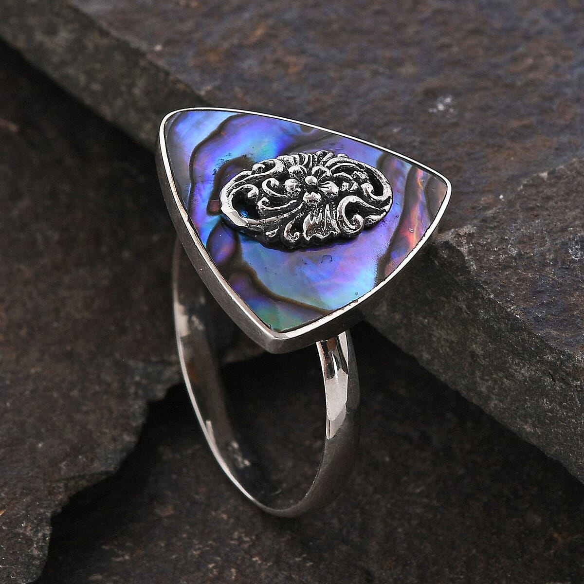 Abalone Shell Ring in Sterling Silver (Size 7.0) image number 1