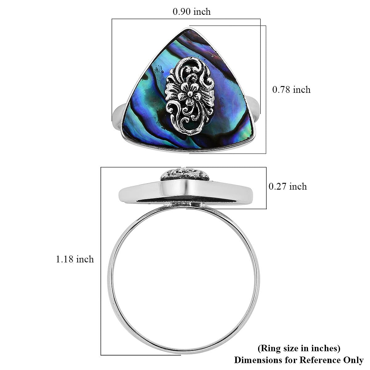 Abalone Shell Ring in Sterling Silver (Size 7.0) image number 5