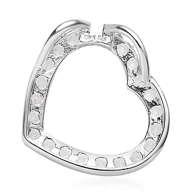 White Zircon Heart Pendant in Sterling Silver 1.15 ctw