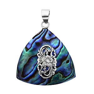 Abalone Shell Trillion Pendant without Chain in Sterling Silver