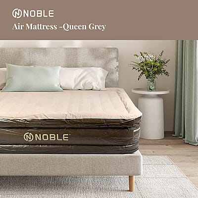 Closeout Noble Air Mattress -Queen (Gray), Blow Up Mattress, Portable Mattress, Air Bed, Camping Mattress, Inflatable Bed