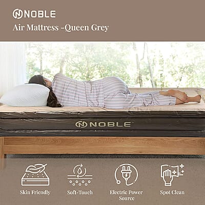 Closeout Noble Air Mattress -Queen (Gray), Blow Up Mattress, Portable Mattress, Air Bed, Camping Mattress, Inflatable Bed