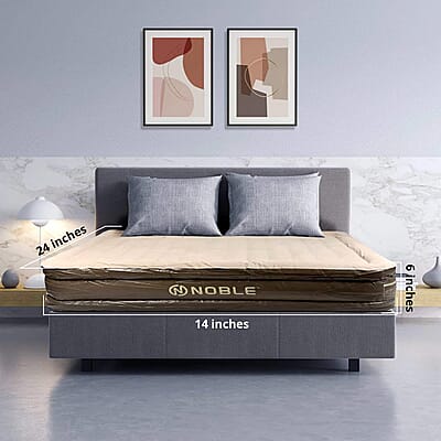 Closeout Noble Air Mattress -Queen (Gray), Blow Up Mattress, Portable Mattress, Air Bed, Camping Mattress, Inflatable Bed