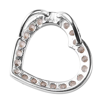 Brown Zircon Heart Pendant without Chain in Sterling Silver 1.15 ctw