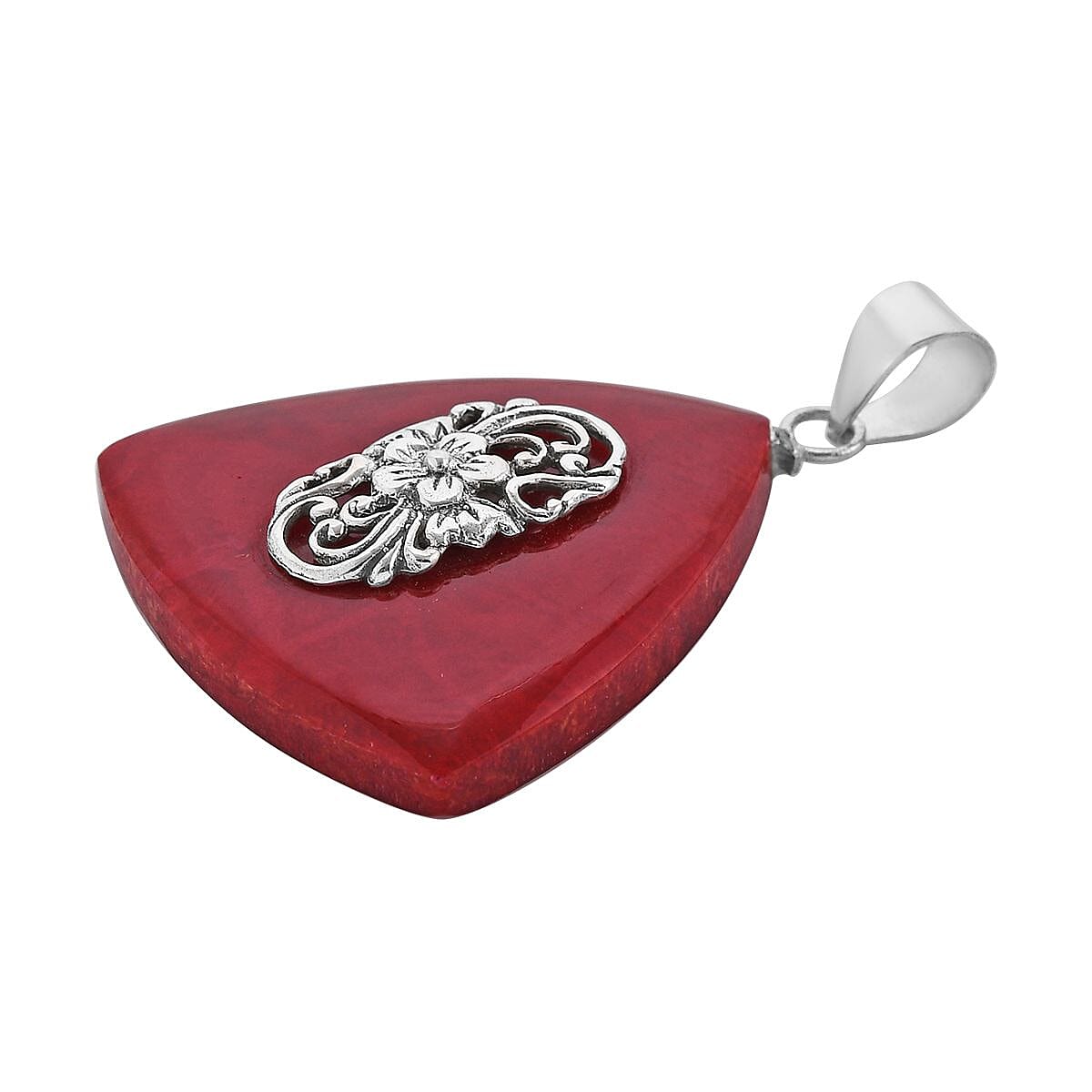 Sponge Coral Pendant without Chain in Sterling Silver image number 1