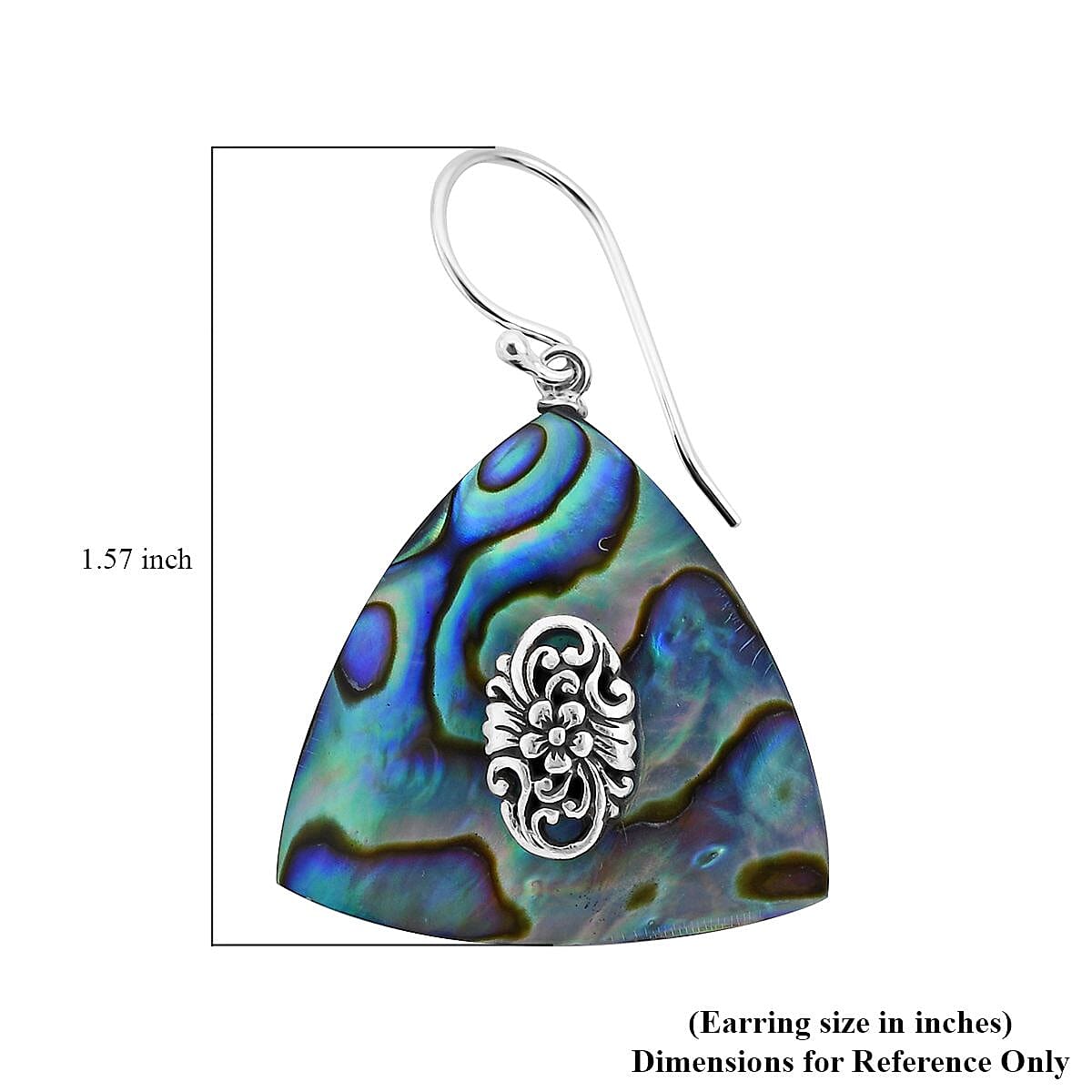 Abalone Shell Dangle Earrings in Sterling Silver