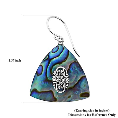 Abalone Shell Dangle Earrings in Sterling Silver