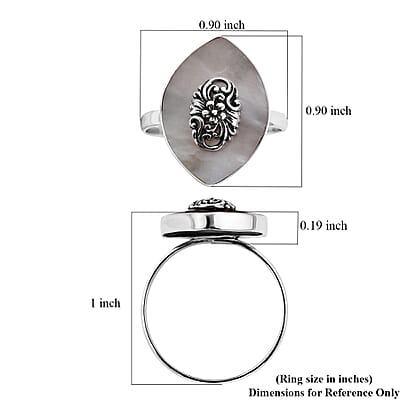 Mother Of Pearl Ring in Sterling Silver (Size 10.0)