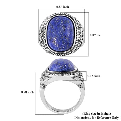Lapis Lazuli Ring in Stainless Steel (Size 10.0) 20.00 ctw