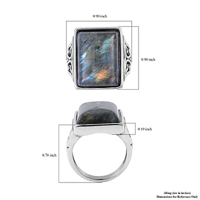 Malagasy Labradorite Ring in Stainless Steel (Size 10.0) 22.00 ctw