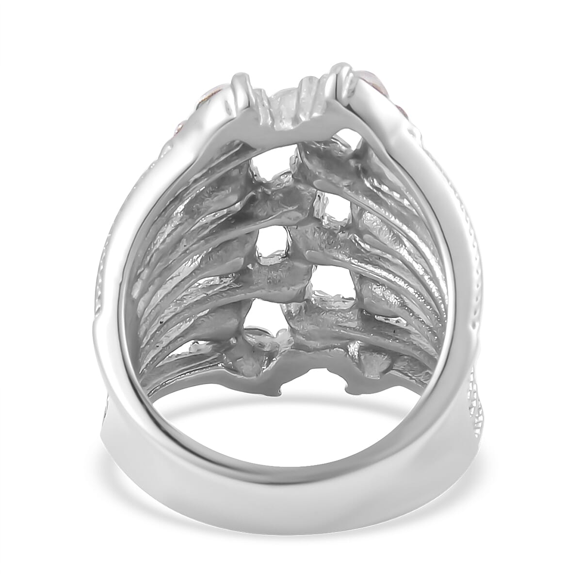 Austrian Crystal Crossover Ring in Stainless Steel (Size 10.0) image number 4