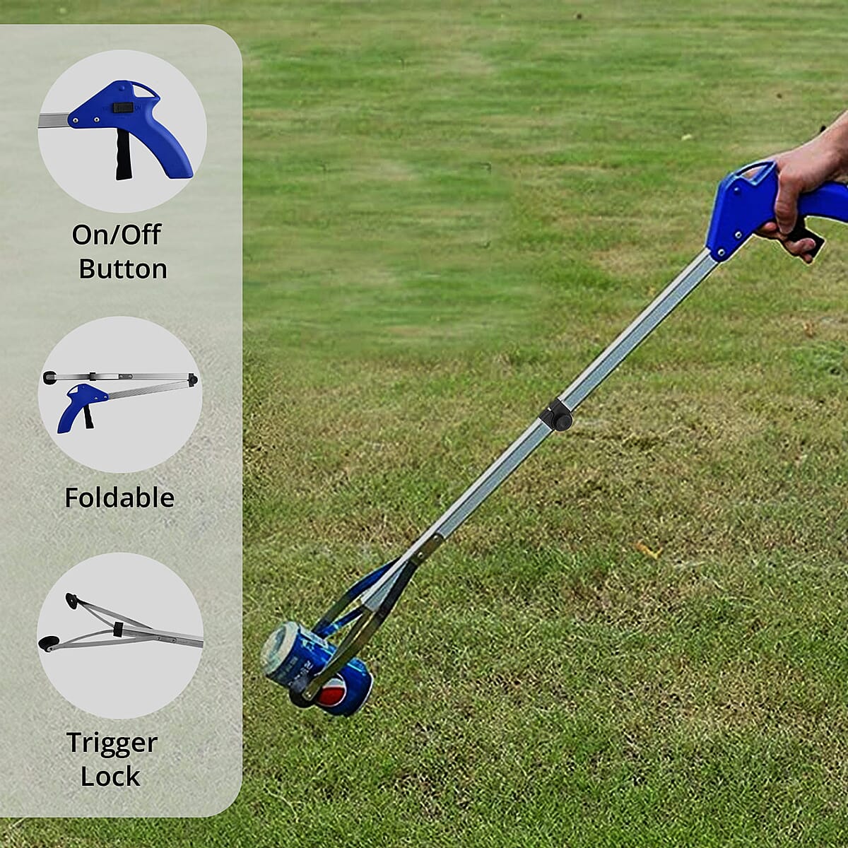 Bulk Buys Pickup and Reaching Tool - Silver/Black/Blue image number 1