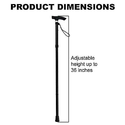 Closeout Bulk Buys Foldable Walking Cane, Non Slip Easy Fold Walking Stick, Collapsible Walking Aid â€“ Black