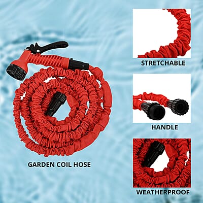 Savannah 25ft Expanding Coil Hose - Red/Black