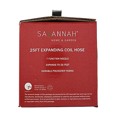 Savannah 25ft Expanding Coil Hose - Red/Black