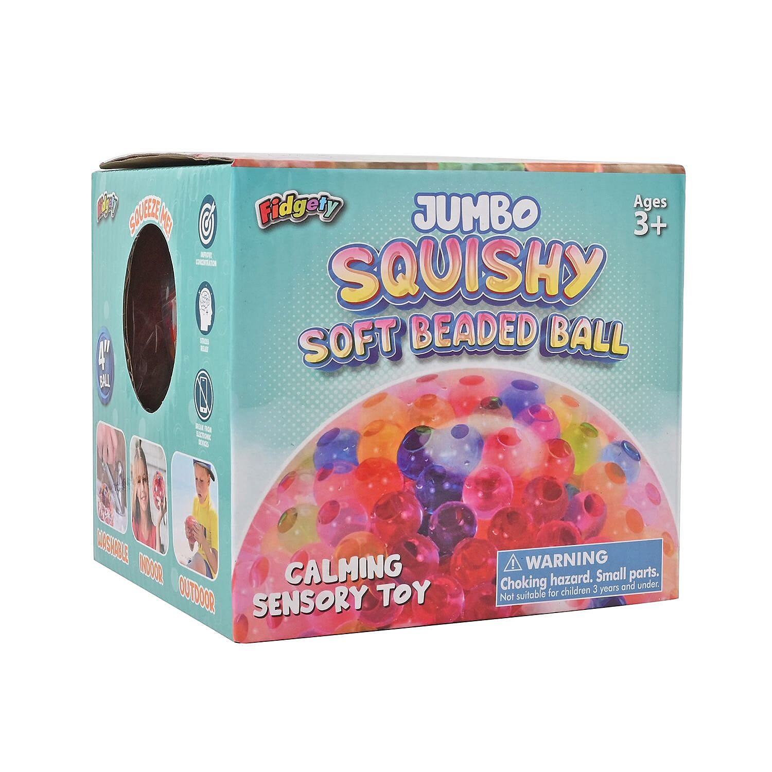 Fidgety 4in Squishy Stress Ball with Gel Water Beads