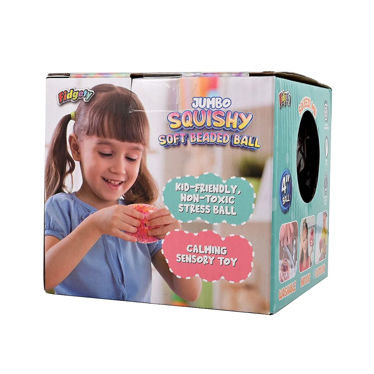 Fidgety 4in Squishy Stress Ball with Gel Water Beads image number 6